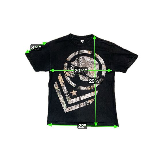 Vtg Metal Mulisha M/M Skull Y2K Mens Shirt L Real Tree Print - Picture 2 of 7